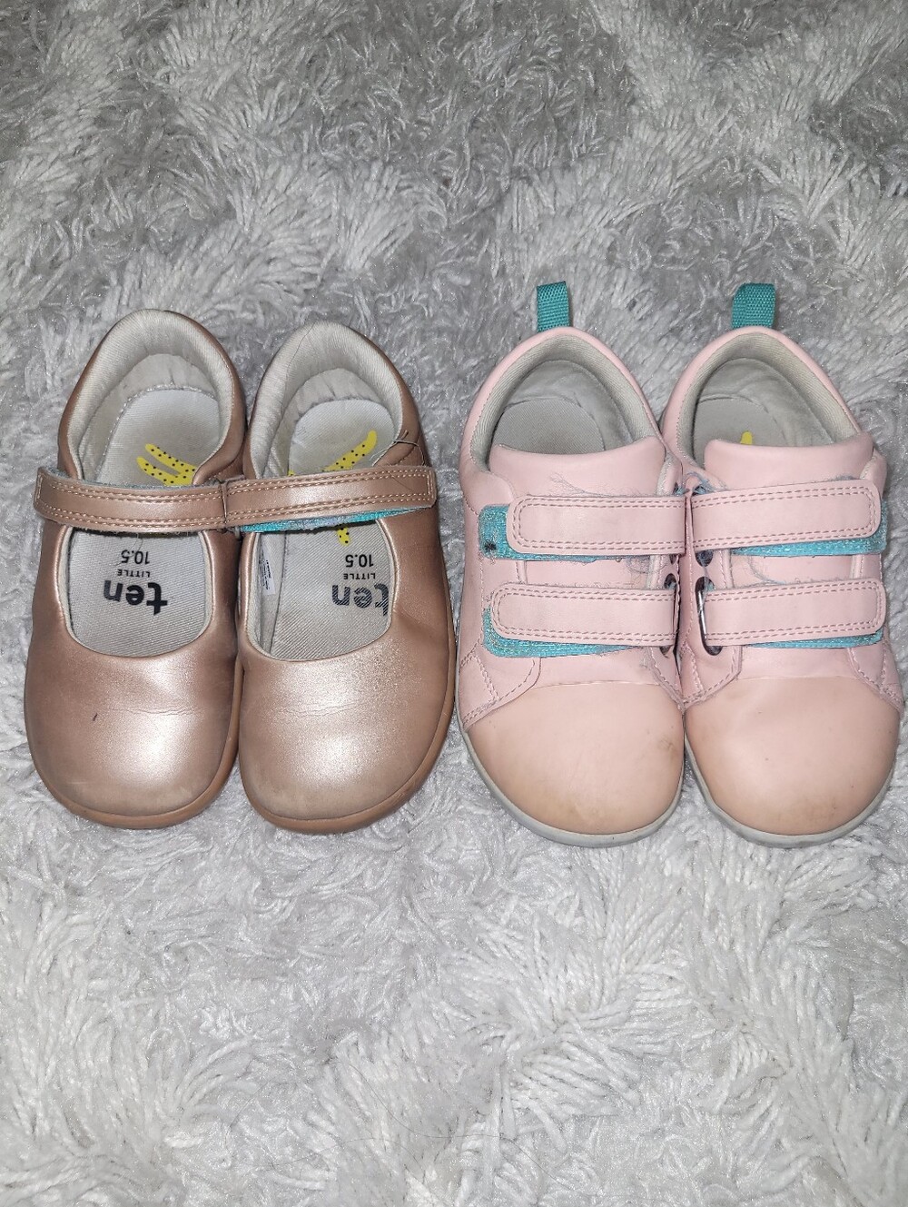 Ten Little Girls' Pink and Rose Gold Casual Shoes - Velcro & Mary Jane Styles